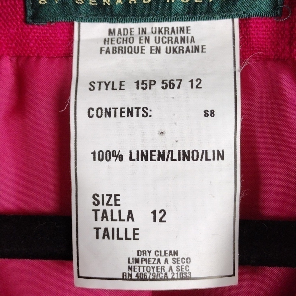 Harve Bernard Petites Pink Linen Long Sleeve Single Breast Button Classic Blazer - Picture 8 of 16